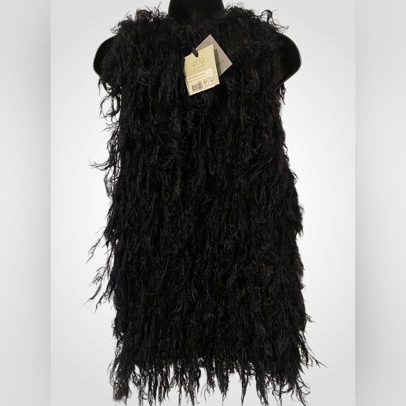 Peace Love World Elegant Moni Black Vest | Shaggy Reversible Vest NWT 0ne Size - Picture 3 of 14